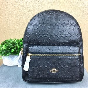 Coach Signature Leather Backpack